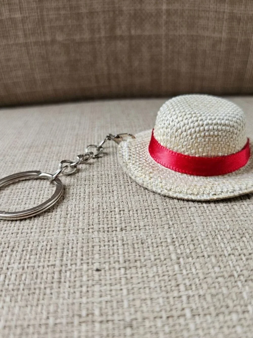 Keys Holder Handmade Straw Hat Anime Design Keychain keyring